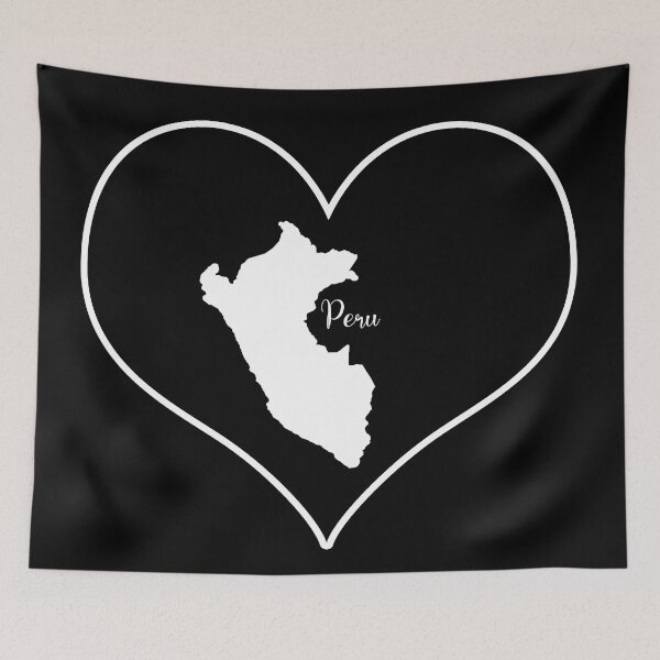 Item preview, Black Heart Map Peru designed and sold by Astralia.