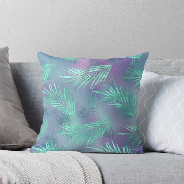 Item preview, Tropical Teal Leaves Green Blue Purple Shimmer designed and sold by Strawflower Oasis.