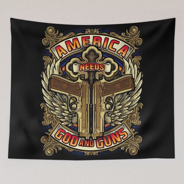 Item preview, American Needs God and Guns designed and sold by HustleLife.