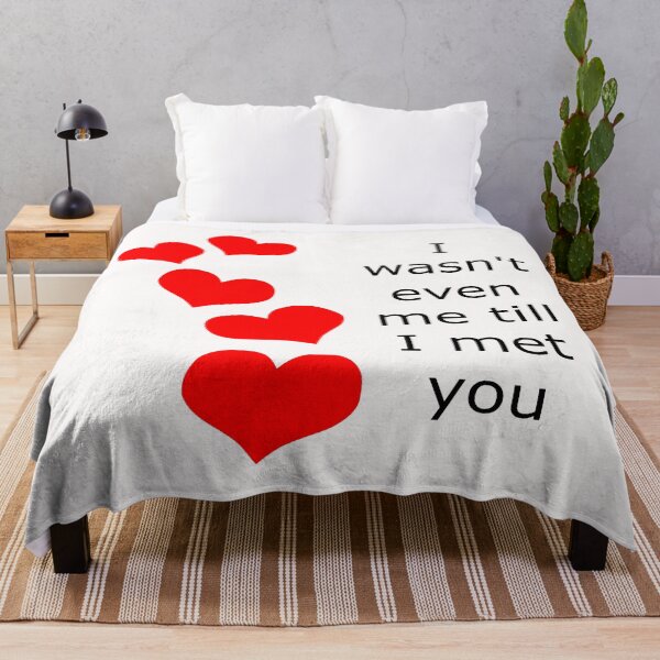 Item preview, I wasn't me till I met you: I love you, wife, husband, anniversary, relationship, valentine's day, birthday, red hearts, cute designed and sold by Becky Hunter.