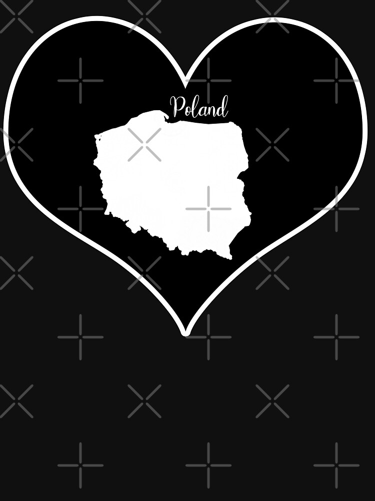 Thumbnail 7 of 7, Classic T-Shirt, Black Heart Poland Map designed and sold by Astralia.