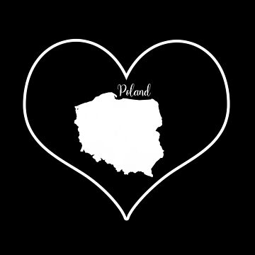 Artwork thumbnail, Black Heart Poland Map by Astralia