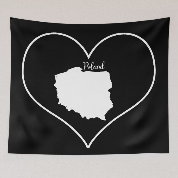 Item preview, Black Heart Poland Map designed and sold by Astralia.