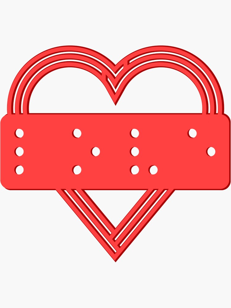 "Love in Braille Heart Design for Blind Visually Impaired Classic