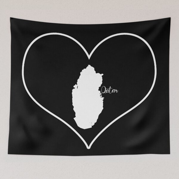 Item preview, Black heart map Qatar designed and sold by Astralia.