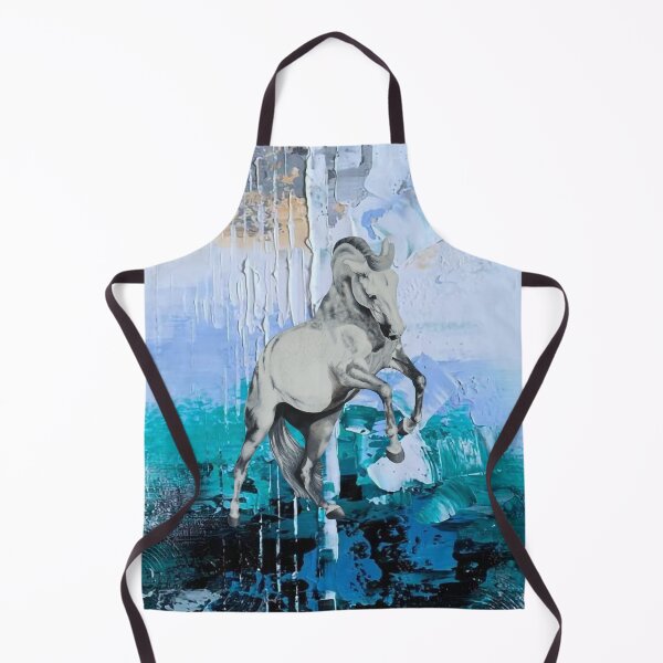 Item preview, Rearing Stallion in Blue Abstract Background designed and sold by Kathysartroom.