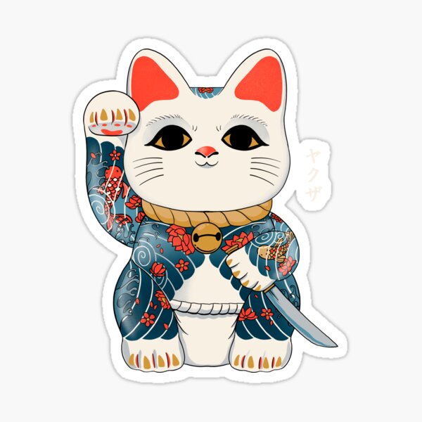 "Lucky cat yakuza" Sticker by ppmid Redbubble