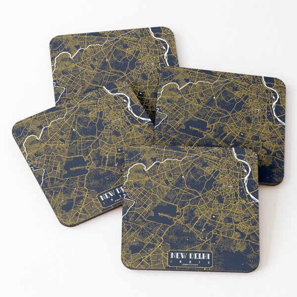 Item preview, New Delhi City Map of India - Gold Art Deco designed and sold by deMAP.