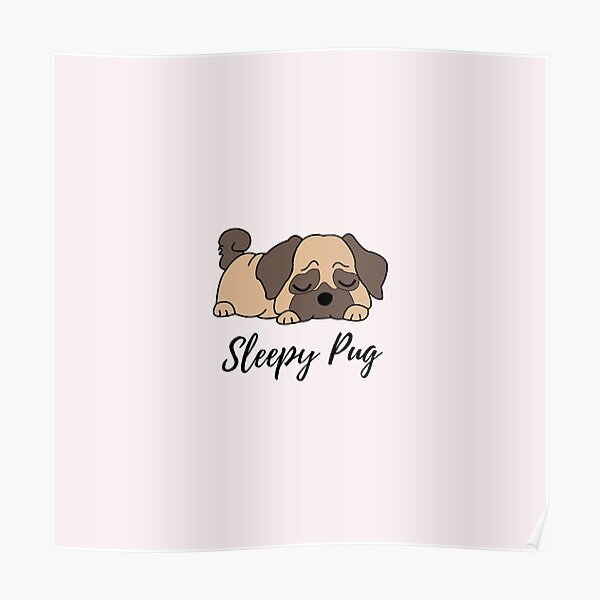 Sleeping Pug Poster