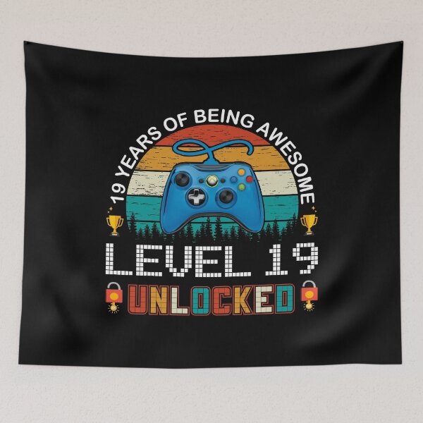 Item preview, 19 Years Of Being Awesome Level 19 Unlocked Gamer designed and sold by PansyBoyd.