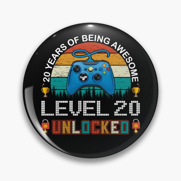 Item preview, 20 Years Of Being Awesome Level 20 Unlocked Gamer designed and sold by PansyBoyd.