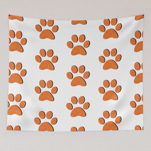Item preview, Orange Glitter Paw Print designed and sold by ViviTV.