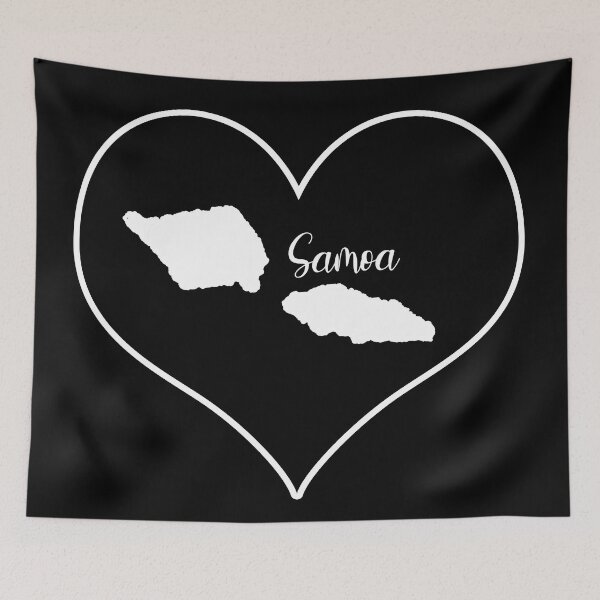 Item preview, Black Heart Samoa Islands Map designed and sold by Astralia.