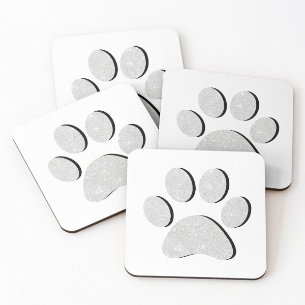 Item preview, White Glitter Paw Print designed and sold by ViviTV.