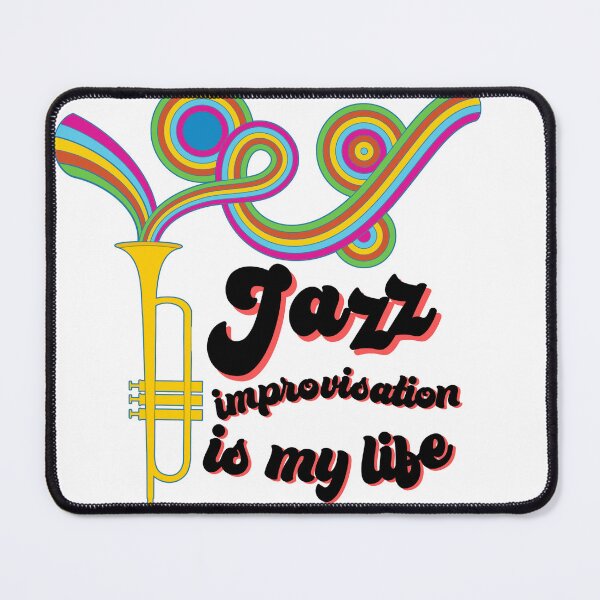 Item preview, Colored sound waves emanate from a jazz trumpet designed and sold by Goliardika-Shop.