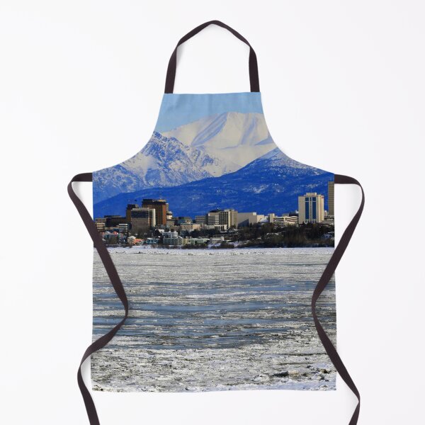 Item preview, Anchorage, Alaska, Downtown, Winter, Coastal Trail, Chugach Mountains designed and sold by AlaskaExtreme.