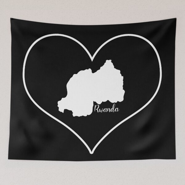 Item preview, Black heart map Rwanda designed and sold by Astralia.