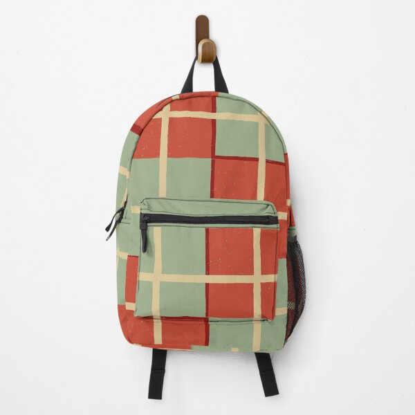 Item preview, Square Pattern, Wheat Color, Vermilion and Sage Green designed and sold by Smart-Arts.