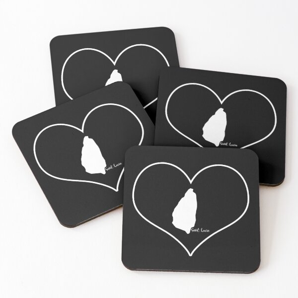 Item preview, Black Heart Saint Lucia Map designed and sold by Astralia.