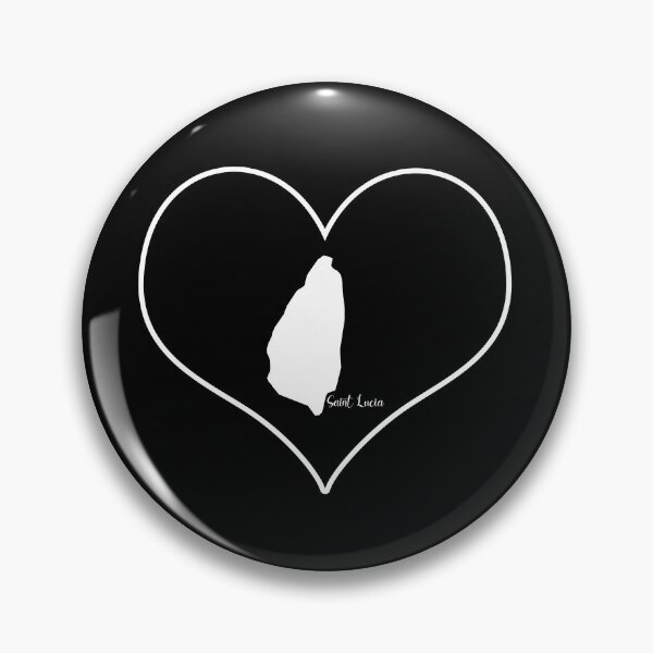 Item preview, Black Heart Saint Lucia Map designed and sold by Astralia.