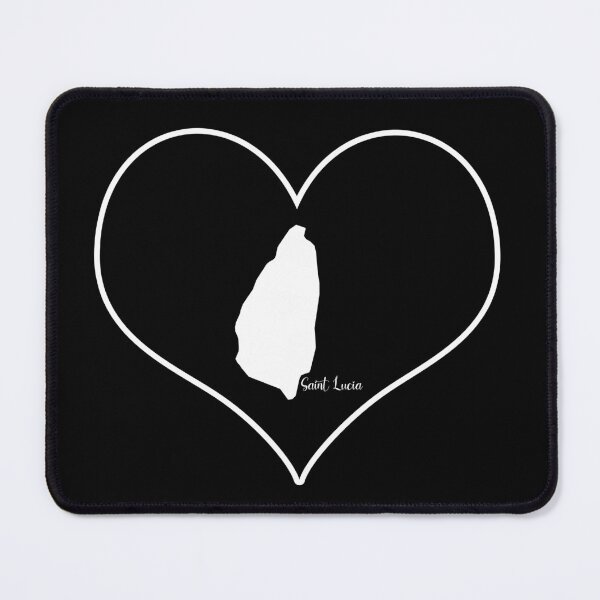 Item preview, Black Heart Saint Lucia Map designed and sold by Astralia.