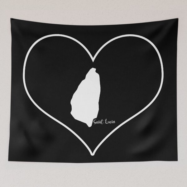Item preview, Black Heart Saint Lucia Map designed and sold by Astralia.