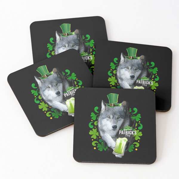 Item preview, St Patrick's Day Irish Saint Patrick Shamrock White Wolf designed and sold by Barnissim.