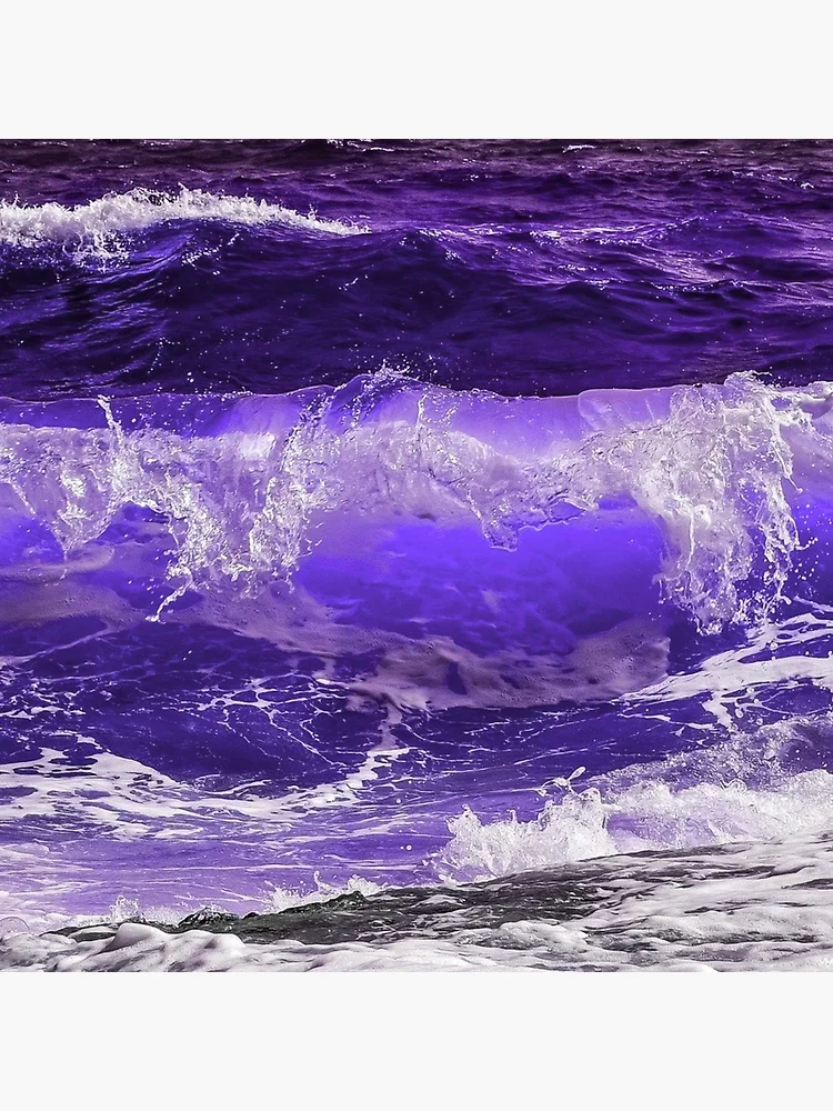 Purple Ocean outlets Artwork | Round Purple Beach Waves Epoxy Resin Painting