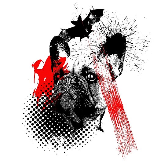 french bulldog tattoo style trash polka french bulldog tattoo style trash polka