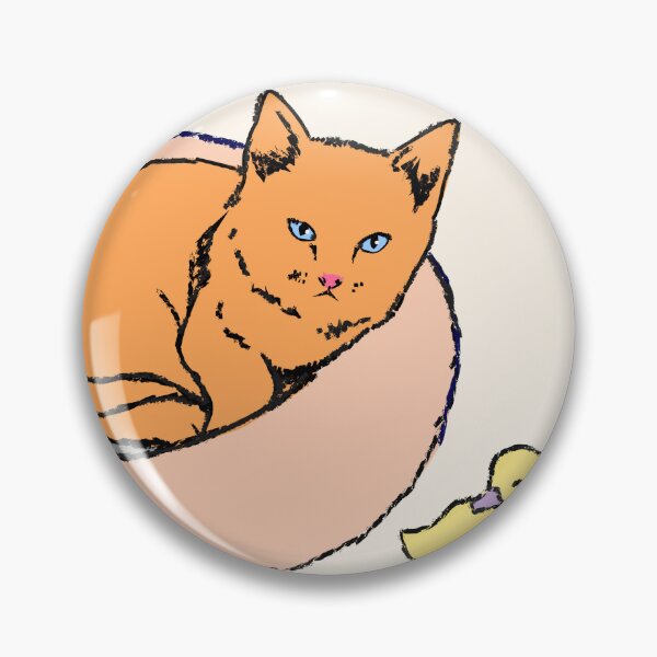 Aperçu de l'œuvre Peinture numérique artistique chat et caneton créée et vendue par PSteinDesign.