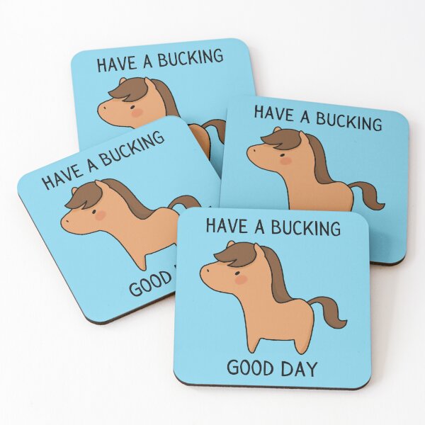 Item preview, Have a Bucking Good Day Horse Pun with Cute Brown Horse designed and sold by quinellie.