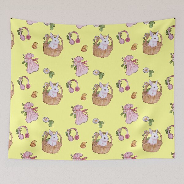 Item preview, Cottagecore bunny pattern / spring pattern designed and sold by Griffindiary.