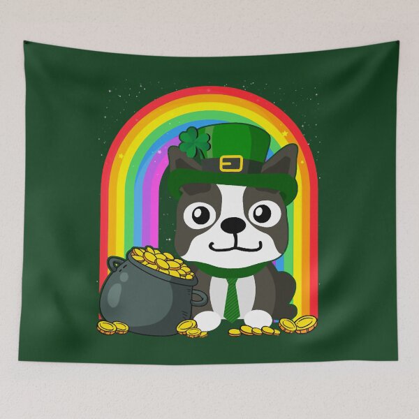 Item preview, Boston Terrier Rainbow Irish Clover St Patrick designed and sold by SurneYok.
