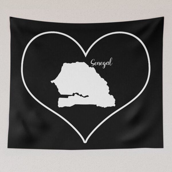 Item preview, Black heart map Senegal designed and sold by Astralia.