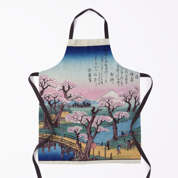 Item preview, Bridge across a canal with flowering cherry trees (Restored Japanese Artwork) designed and sold by PromoteProgress.
