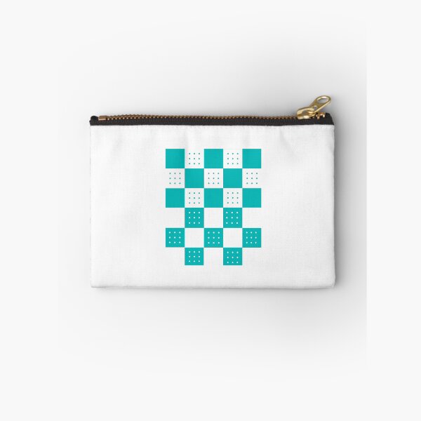 Item preview, Aquamarine & white doted checkerboard  designed and sold by UniqueDesignHub.