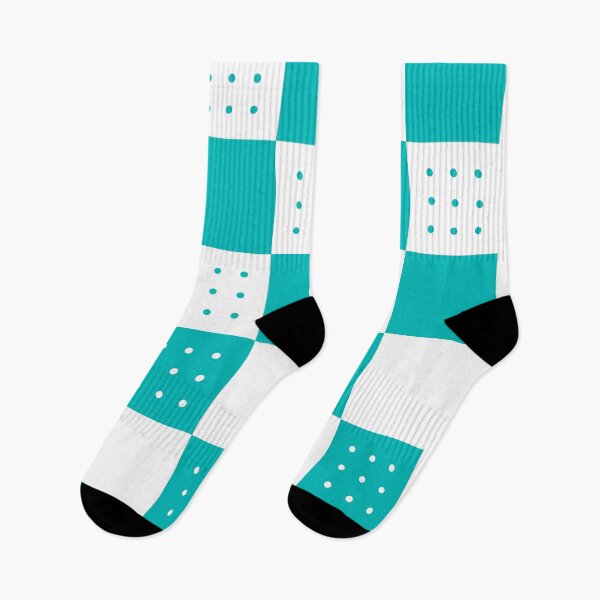 Item preview, Aquamarine & white doted checkerboard  designed and sold by UniqueDesignHub.