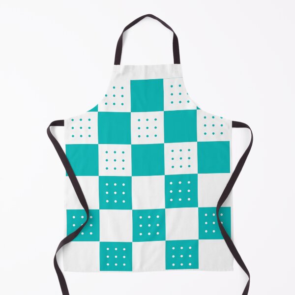 Item preview, Aquamarine & white doted checkerboard designed and sold by UniqueDesignHub.