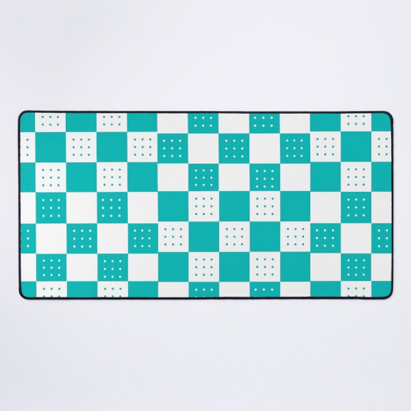 Item preview, Aquamarine & white doted checkerboard  designed and sold by UniqueDesignHub.