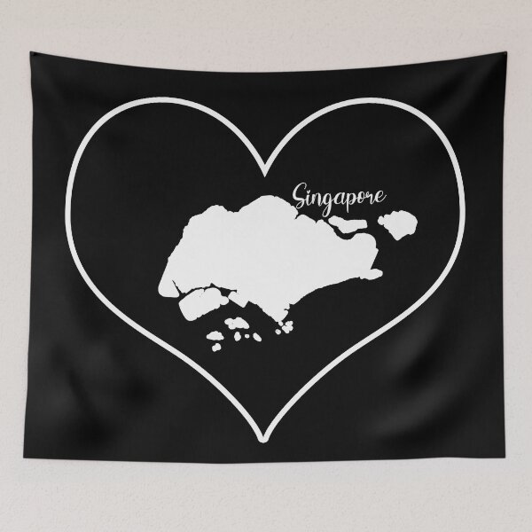 Item preview, Black Heart Map Singapore designed and sold by Astralia.