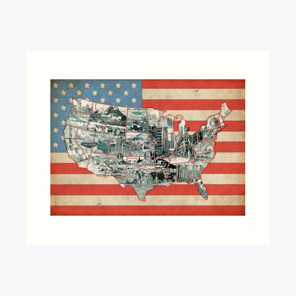 Item preview, united states map 6 designed and sold by BekimART.