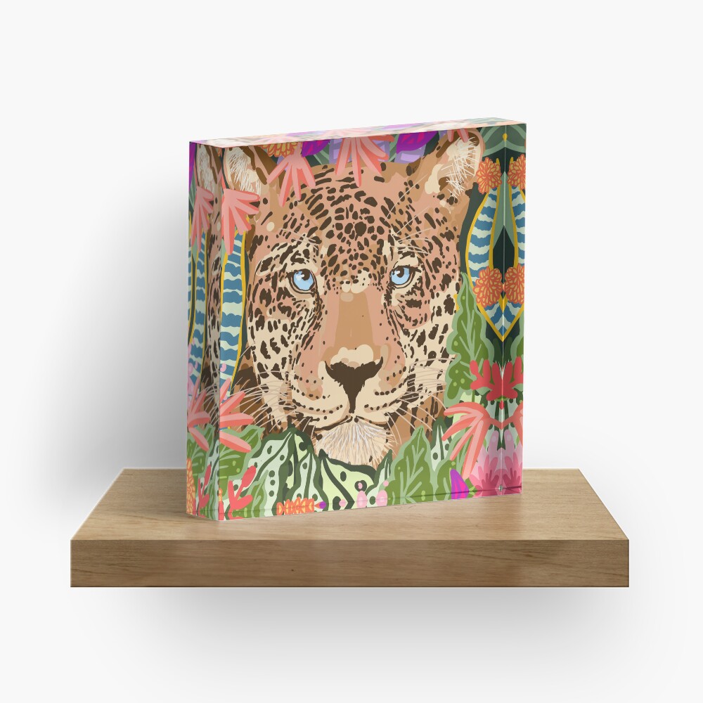 Peek A Boo Leopard Acrylic Block