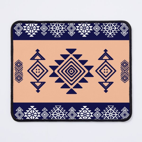 Aperçu de l'œuvre en l'état, Ethnic Pattern Tribal Aztec Navy Blue Series créée et vendue par Integrade-TXC.