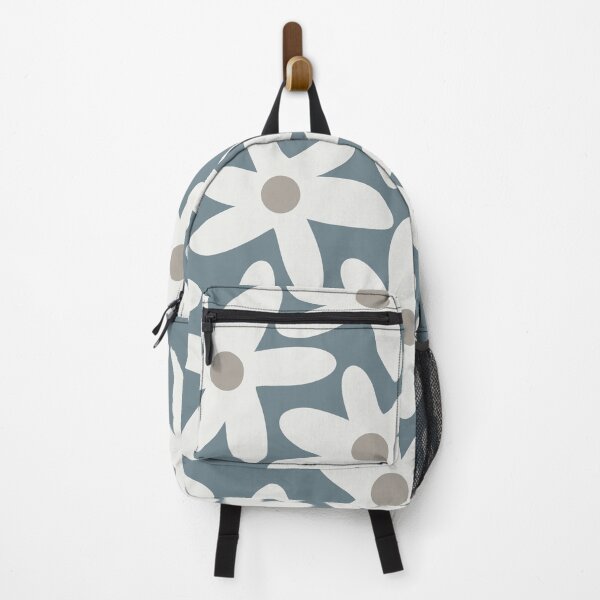 Item preview, Daisy Time Retro Floral Pattern Neutral Blue Grey Tones designed and sold by kierkegaard.