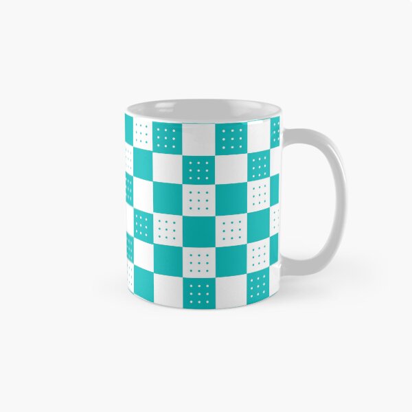 Item preview, Aquamarine & white doted checkerboard  designed and sold by UniqueDesignHub.