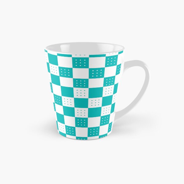 Item preview, Aquamarine & white doted checkerboard  designed and sold by UniqueDesignHub.