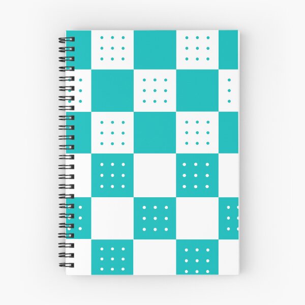 Item preview, Aquamarine & white doted checkerboard  designed and sold by UniqueDesignHub.