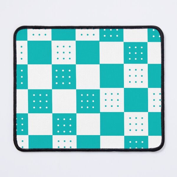 Item preview, Aquamarine & white doted checkerboard  designed and sold by UniqueDesignHub.