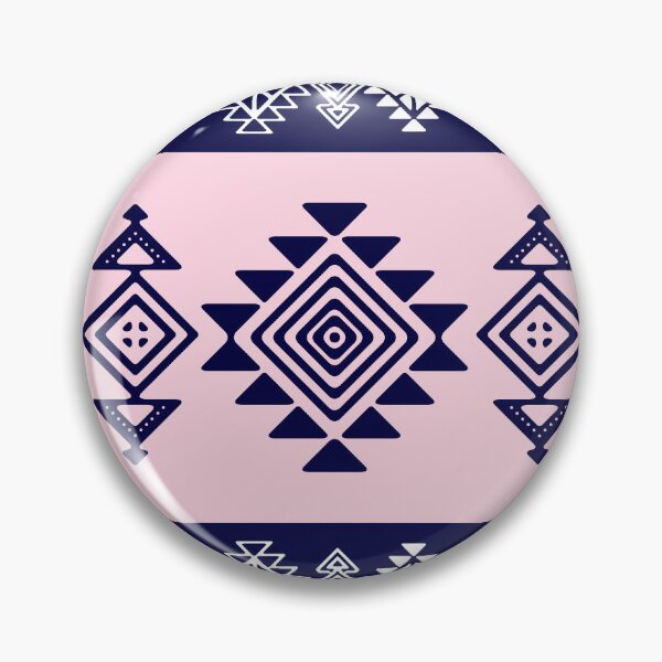 Aperçu de l'œuvre en l'état, Ethnic Pattern Tribal Aztec Navy Blue Series créée et vendue par Integrade-TXC.