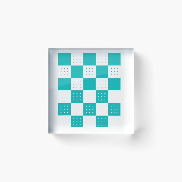 Item preview, Aquamarine & white doted checkerboard  designed and sold by UniqueDesignHub.
